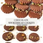 Pinterest image for chocolate Shortbread cookies.
