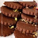 Pinterest image for chocolate Shortbread cookies.
