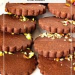 Pinterest image for chocolate Shortbread cookies.