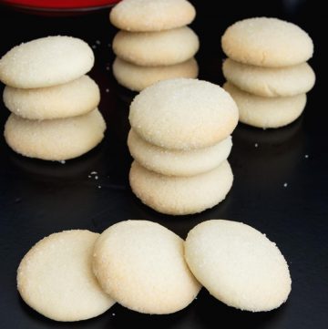 Shortbread cookies on a black board