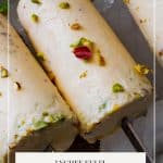 Pinterest image for lychee kulfi.