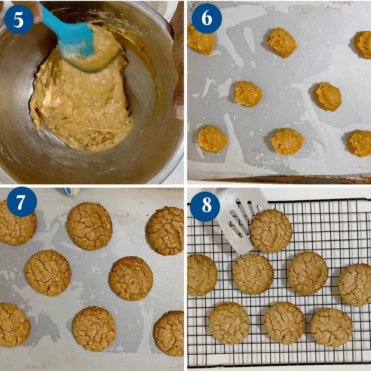 Progress pictures baking the peanut butter cookies.