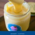 Pinterest image for custard cream pastry or creme patissiere.