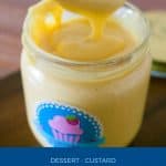 Pinterest image for custard cream pastry or creme patissiere.
