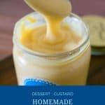 Pinterest image for custard cream pastry or creme patissiere.