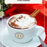 Pinterest image for French hot chocolate.