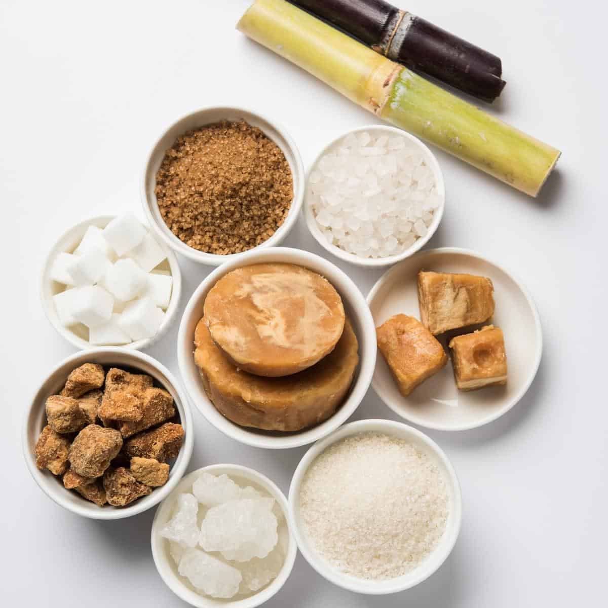 A variety of sugars