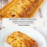 Pinterest image for apple puff pastry.