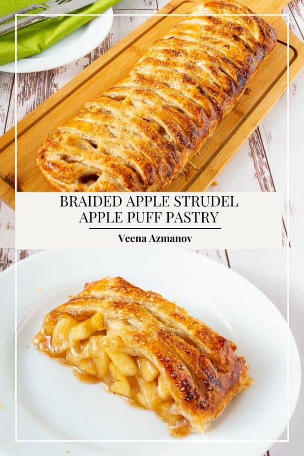 Pinterest image for apple puff pastry.