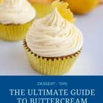 Pinterest image for Buttercream guide and troubleshooting.