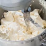A stand mixer with buttercream.