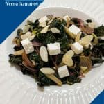Pinterest image with kale, feta and olives