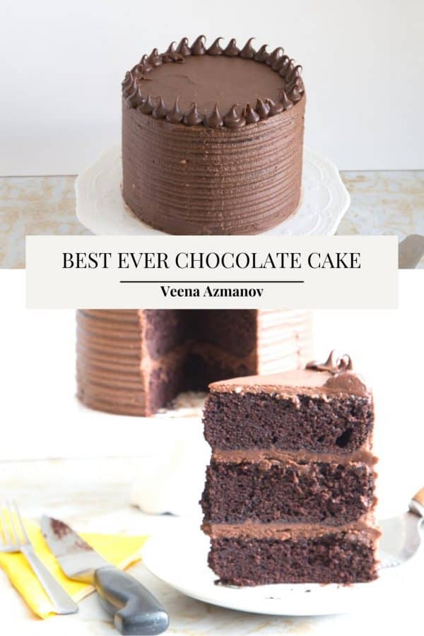 Pinterest image for chocolate cake.