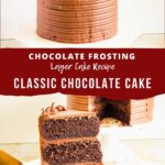 Pinterest image for classic 8-inch round chocolate cake.