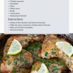 Pinterest image for lemon butter chicken quarters baked.