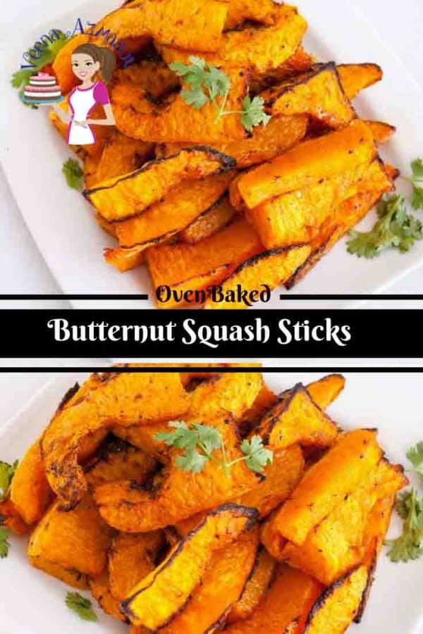 An image optimized for social sharing for baked butternut squash aka roasted butternut squash recipe