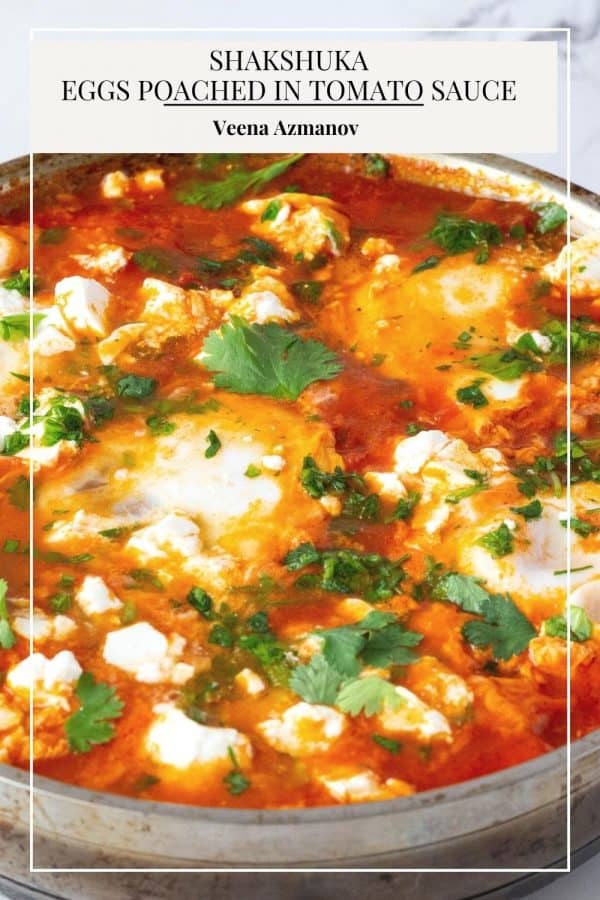 Pinterest image for shakshooka with cheese.