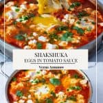 Pinterest image for shakshooka with cheese.