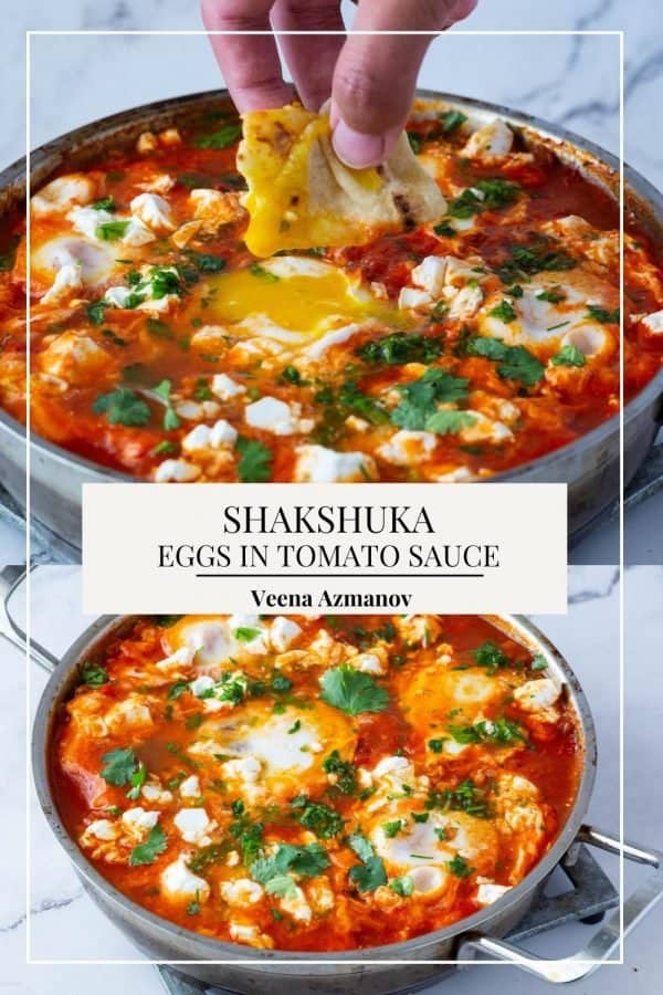 Pinterest image for shakshooka with cheese.