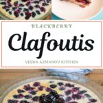 Pinterest image for blackberry clafoutis.