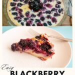 Pinterest image for blackberry clafoutis.