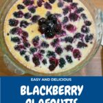 Pinterest image for blackberry clafoutis.