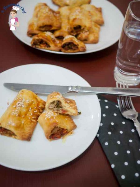 Meat Stuffed Puff Pastry - Veena Azmanov