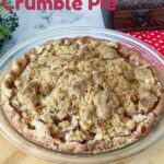 Pinterest image for Peach Pie with Crumble Top.