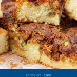 Pinterest image for halva cake.