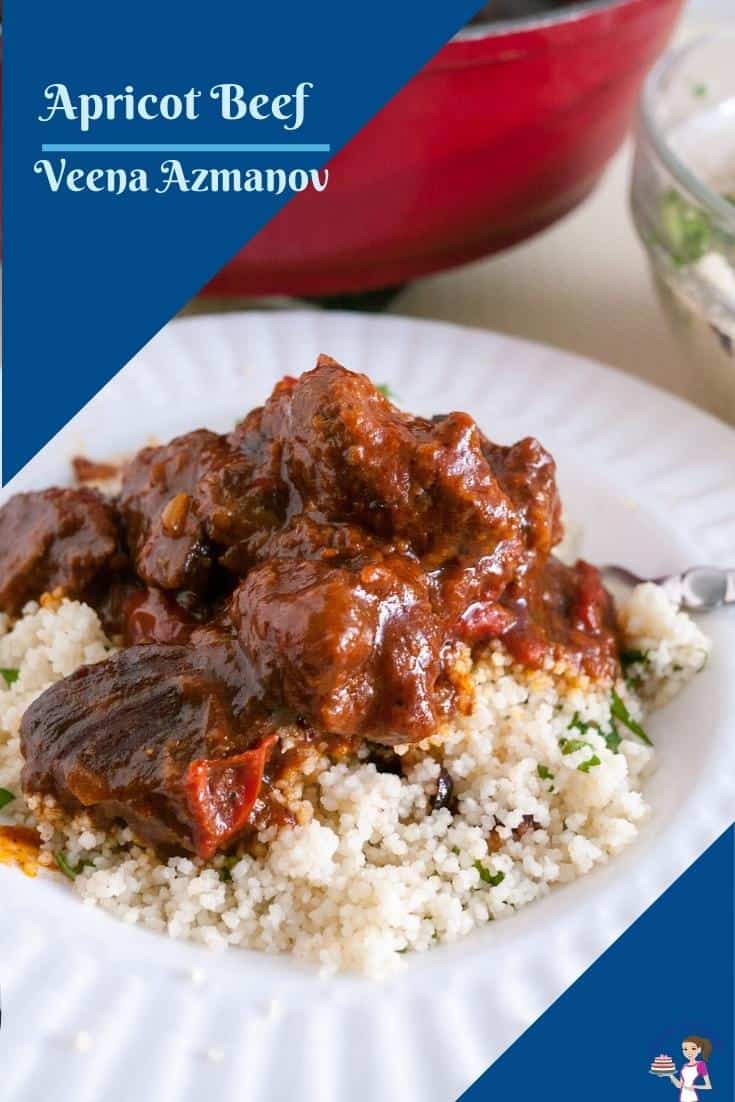 Beef stew with couscous in a plate.
