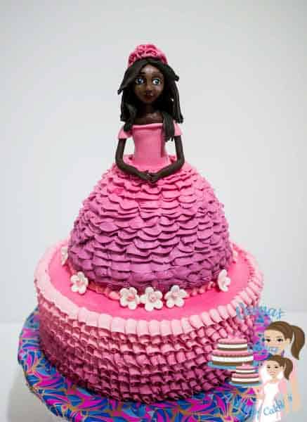  Pink Princess cake with ruffles.