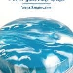 Pinterest image for a mirror glaze cake recipe.