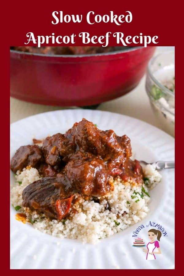 This Apricot Beef recipe is absolutely heavenly. Slow cooked until fork tender with tomatoes and spices. A little zing of apricot jam takes it to it's ultimate comfort. It takes only 10 minutes hands on work and the oven does the rest of the work. Perfect for busy days.