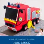 Pinterest image for fire engine cake.