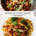 Pinterest image for Asian chicken with ginger sauce.