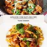 Pinterest image for Asian chicken with ginger sauce.