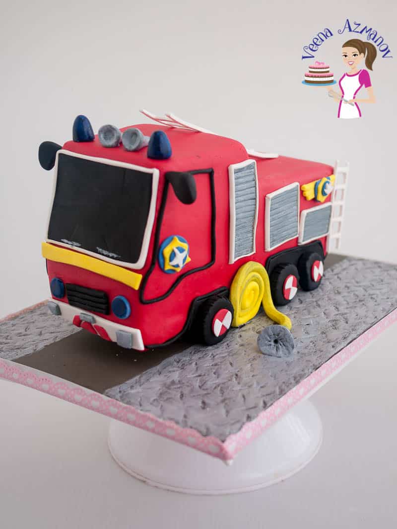 How to make a Fire Truck Cake Tutorial Progress Pictures21