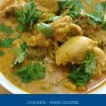 Pinterest image for Indian curry with chicken and curry powder