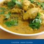 Pinterest image for Indian curry with chicken and curry powder