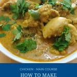 Pinterest image for Indian curry with chicken and curry powder