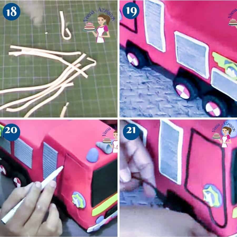 Fire Engine Cake Tutorial How to Make a Fire Truck Cake - Birthday Cake Tutorial - Veena Azmanov ...