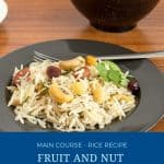 Pinterest image for rice pilaf with nuts.