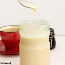 Traditional condensed milk in a jar.