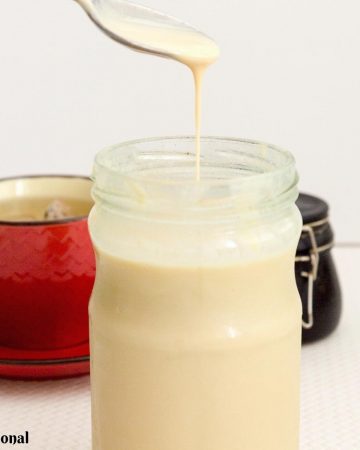 Traditional condensed milk in a jar.