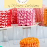Pinterest image for One Vanilla Cake with 14 Different Variations.