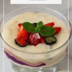 Pinterest image for semolina pudding.