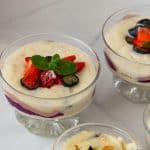 A bowl with semolina pudding.