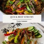 Pinterest image for stir fry beef.