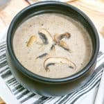 A bowl of mushroom soup.