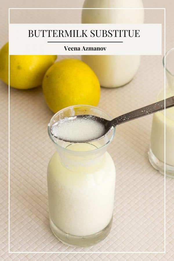 Pinterest image for homemade buttermilk Substitutes.